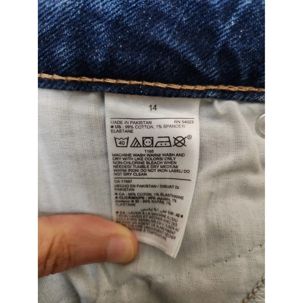Old Navy OG Straight Ankle Jeans Womens 14 Blue High Rise Stretch NEW_9